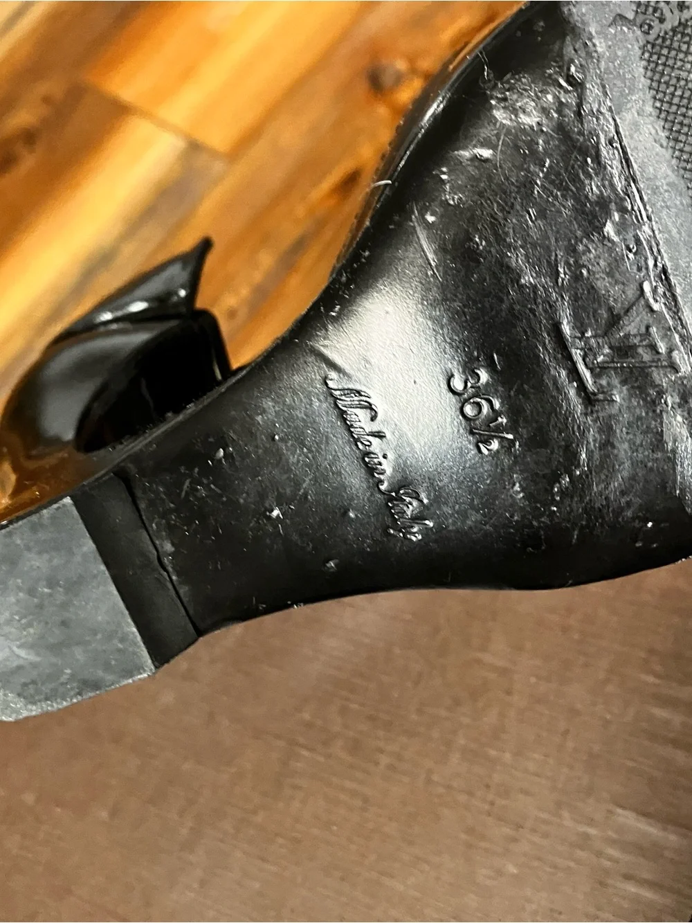Louis Vuitton Black Patent Leather D'Orsay Flats
